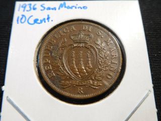 I12 San Marino 1936 10 Centimes