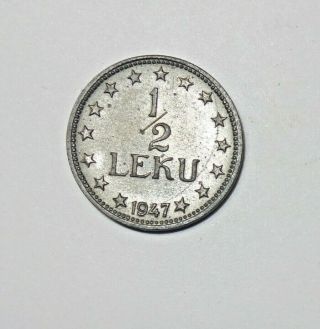 Albania : 1/2 Leku 1947