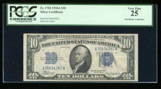 Dbr 1934 - A $10 Silver Fr.  1702 Pcgs 25 Serial A76834382a