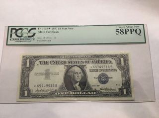 Fr.  1619 1957 $1 One Dollar Star Silver Certificate Pcgs About 58ppq