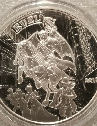 Ruel The Hunter 1 Oz.  999 Silver Proof Angels & Demons Steampunk Fire Horse