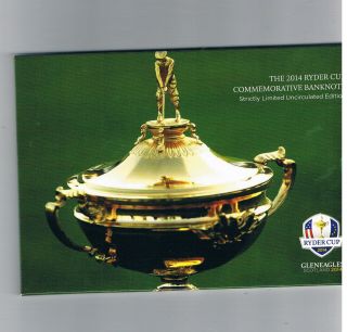 Scotland.  P - 369 5 Pounds 2014 Commemorative Polymer Hybrid Ryder Cup Golf Unc