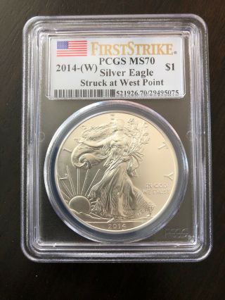 2014 First Strike Pcgs Ms70 Silver American Eagle