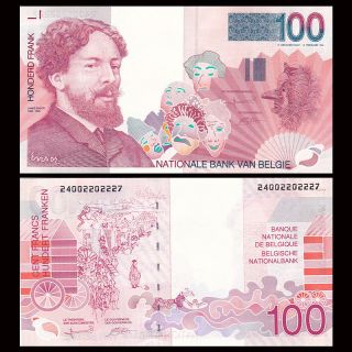 Belgium 100 Francs,  Nd (1995 - 2001),  P - 147,  Unc