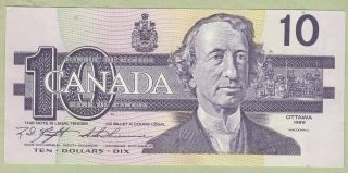 1989 Bank Of Canada 10 Dollar Note - Knight - Thiessen - Beg0931698