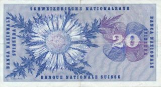Banque Nationale Suisse Switzerland 20 Francs 1971 EF 2