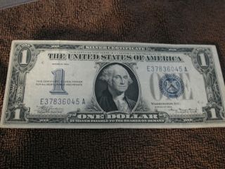 1934 One Dollar Silver Certificate Funny Back Note Extra Fine Fr 1606