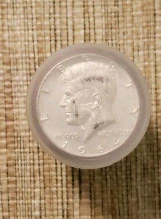 1964 Kennedy Half Dollars 20 Coin $10.  00 Roll 90 Silver