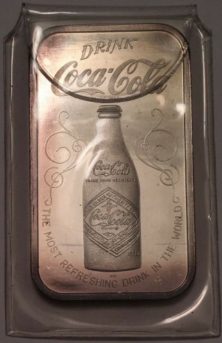 1 oz Silver.  999 Fine Coca Cola 75th Anniversary Cincinnati OH Bottling 2
