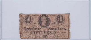 Feb 17 1864 Richmond Va Csa Confederate 50 Cents 50c Note