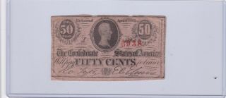 April 6 1863 Richmond Va Csa Confederate 50 Cents 50c Note