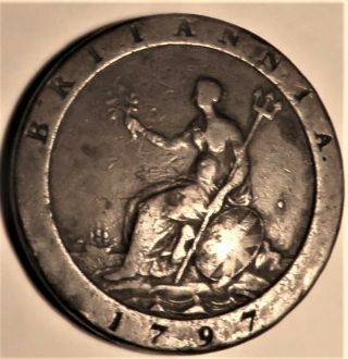 1797 George III Cartwheel One Penny Coin, 2