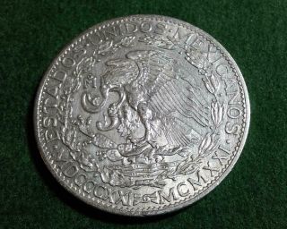 Mexico - 1921 Silver 2 Pesos - Centennial Of Independence - Old Cleaning - Vf - Xf