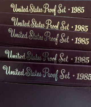 1985 - S Us Proof Set 5 Coins W/box