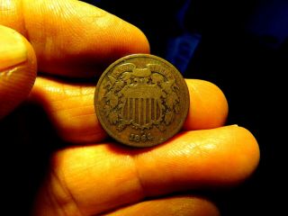 U.  S.  Civil War Era 1864 Two Cent Copper Coin Coin