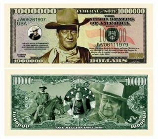 Set Of 100 - John Wayne Million Dollar Bill