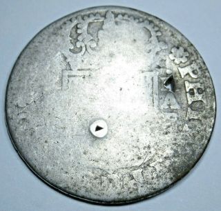 1736 Spanish Silver 2 Reales Piece of 8 Real Colonial Era Two Bits Pirate Coin 2