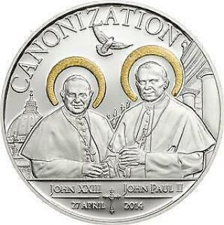 Tanzania 2014 1000 Shillings Canonization Of The Popes 20g Silver Proof Coin