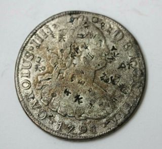 1791 Limae I.  J Peru Silver 8 Reales With Chop Mark 112718jr