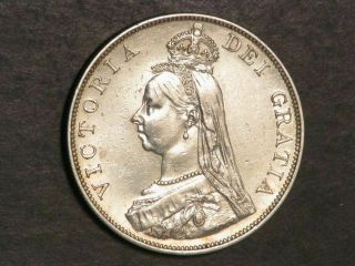Great Britain 1888 2 Florin Victoria Silver Xf - Au
