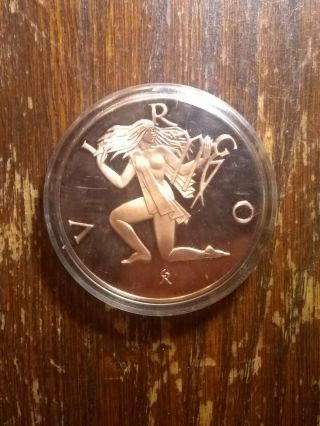 Virgo Zodiac Bronze Medal By Gilroy Roberts - W/sign Dates - Ck8