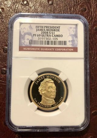 2008 S 5th U.  S.  President James Madison.  $1 Proof Coin / Ngc Pf69 Ultra Cameo