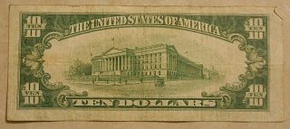 Series 1934 C Ten Dollar Bill Federal Reserve Note. 2