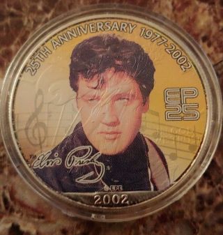Elvis Presley Colorized 2002 American Eagle 1 - Oz Silver Coin