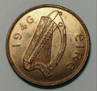1946 Ireland 1/2 Half Penny Choice Brilliant Uncirculated Bronze Coin