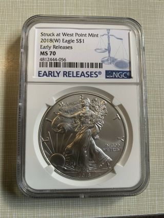 2018 - (w) American Silver Eagle - Ngc Ms70 - Early Releases
