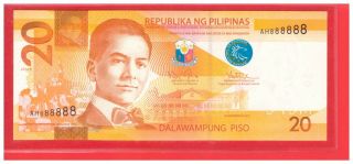 Ah 888888 2014b Philippines 20 Peso Ngc (newgeneration) Aquino Iii Solid No.  Unc