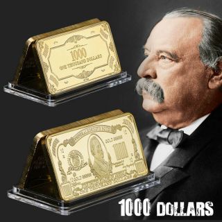 Wr $1000 One Thousand Dollar Bill Us Banknote Fine Gold Art Bar Collectibles