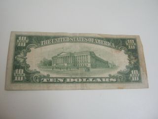 1934 SERIES C $10 FEDERAL RESERVE NOTE TEN DOLLAR BILL 3