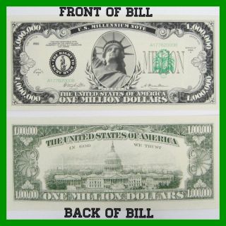 (50) One Million Dollar Novelty Paper Fake Money Bills - Quality & Looks Real
