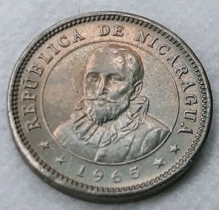 Nicaragua 5 Centavos 1965 Copper - Nickel Km 24.  2 Unc