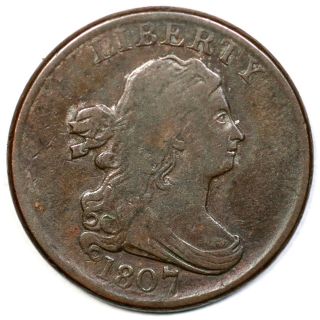 1807 C - 1 Draped Bust Half Cent Coin 1/2c