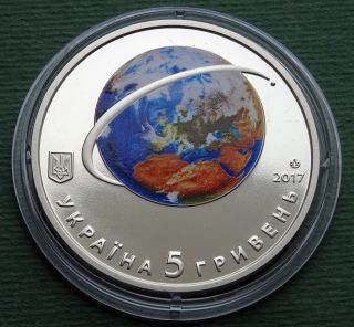 2017 Ukraine Coin 5 Uah 60th Anniversary Of The First Earth Satellite Unc