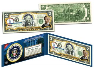 Woodrow Wilson President 1913 - 1921 Colorized $2 Bill Us Legal Tender