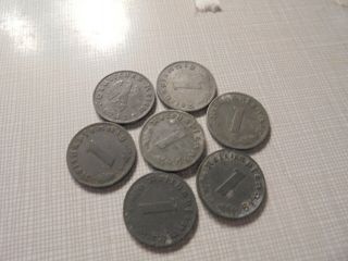 7 Rare World War 2 Nazi Germany 1 Reichspfennig Coins Gre7coins