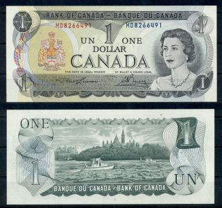 Canada 1 Dollar 1973 Unc Banknote Pick 85a Queen Elizabeth Ii