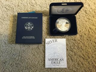 2003 W United States Proof American Silver Eagle Dollar W/box &