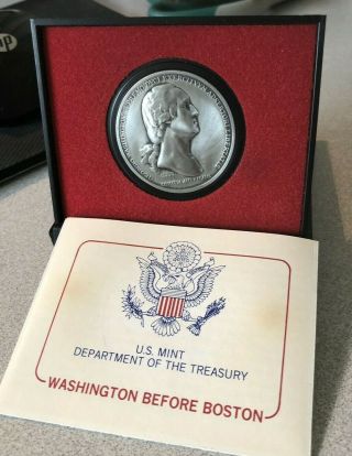 First Series Of Pewter U.  S.  Medal George Washington Before Boston (a)