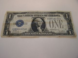 Circulated 1928 - A $1.  00 Silver Certificate Funny Back Blue Seal Note One Dollar
