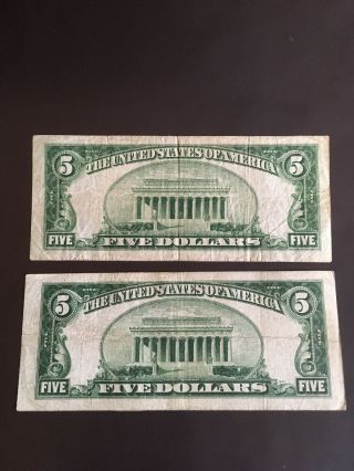 1934 & 34 A $5 Dollar Bills 4