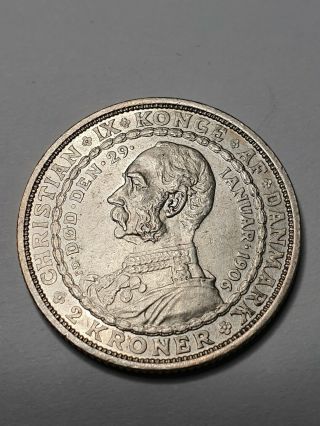 Denmark 2 Kroner 1906 silver coin 2