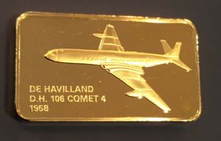 James Medallic Aircraft Dehavilland Comet Ingot Medal Aviation Airplane Flight