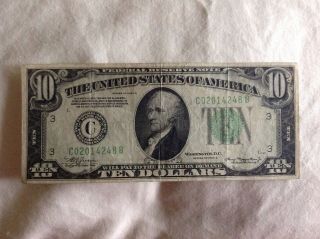 1934 A $10 Federal Reserve Note (green Seal) Collectible