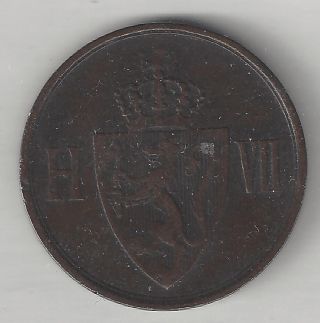 Norway,  1907,  2 Ore,  Bronze,  Very Fine,  Km 362