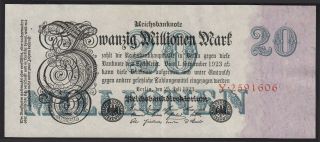 1923 20 Million Mark Germany Vintage Paper Money Banknote Currency P 97a Xf