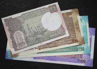 Set Of 4 Indain Bank Notes,  Different Number Note Will Be Given,  Random Pick